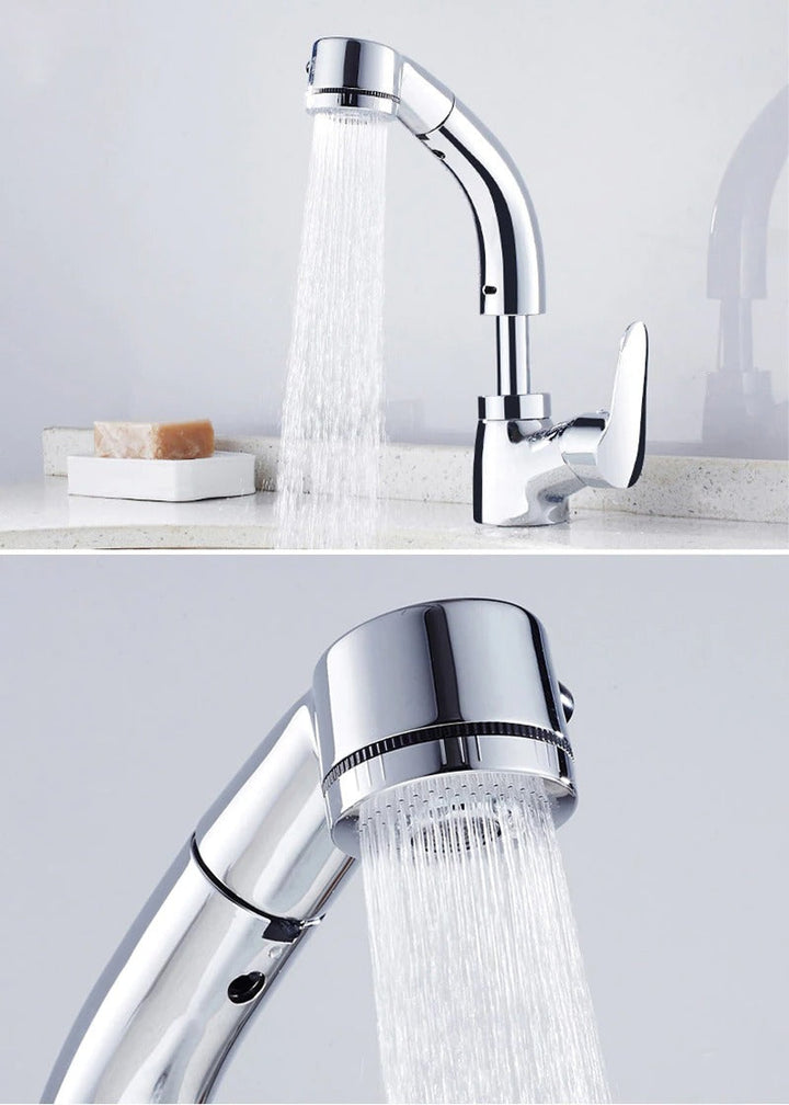 BowLift | FlexiStream Adjustable Bathroom Faucet Pull-Out Elegant Finish