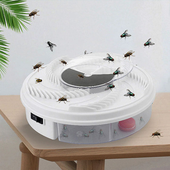 BowLift | InsektoSilent Fly Trap with Rotation & Bait Chambers | Quiet & Eco-Friendly | For Indoor & Outdoor
