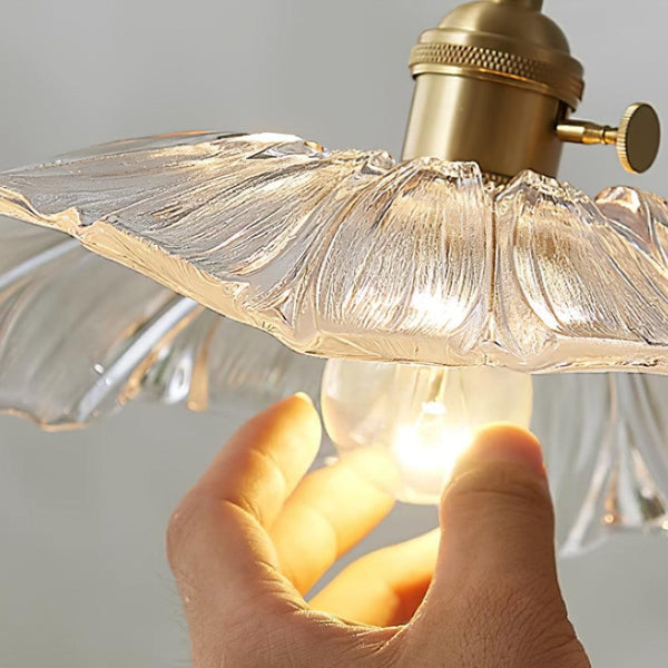 BowLift | Romantic Hanging Lamp with Floral Glass Shade