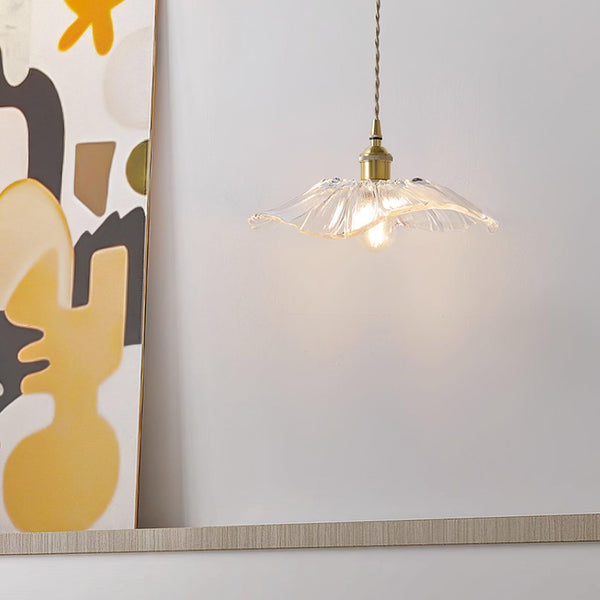 BowLift | Romantic Hanging Lamp with Floral Glass Shade