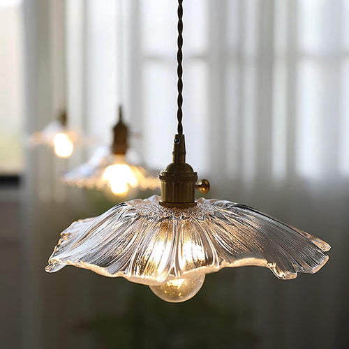 BowLift | Romantic Hanging Lamp with Floral Glass Shade