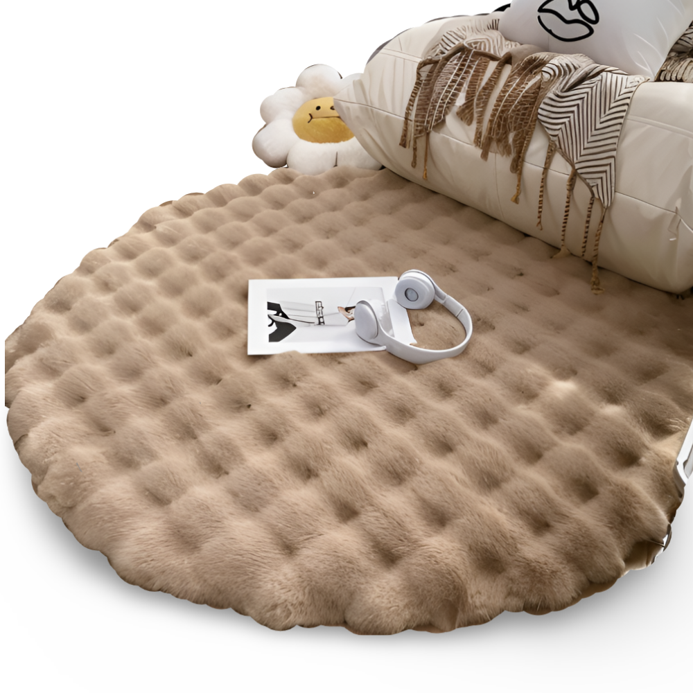 Round Velvety Soft Non-Slip Floor Mat – Cozy Fleece Home Decoration | Bowlift