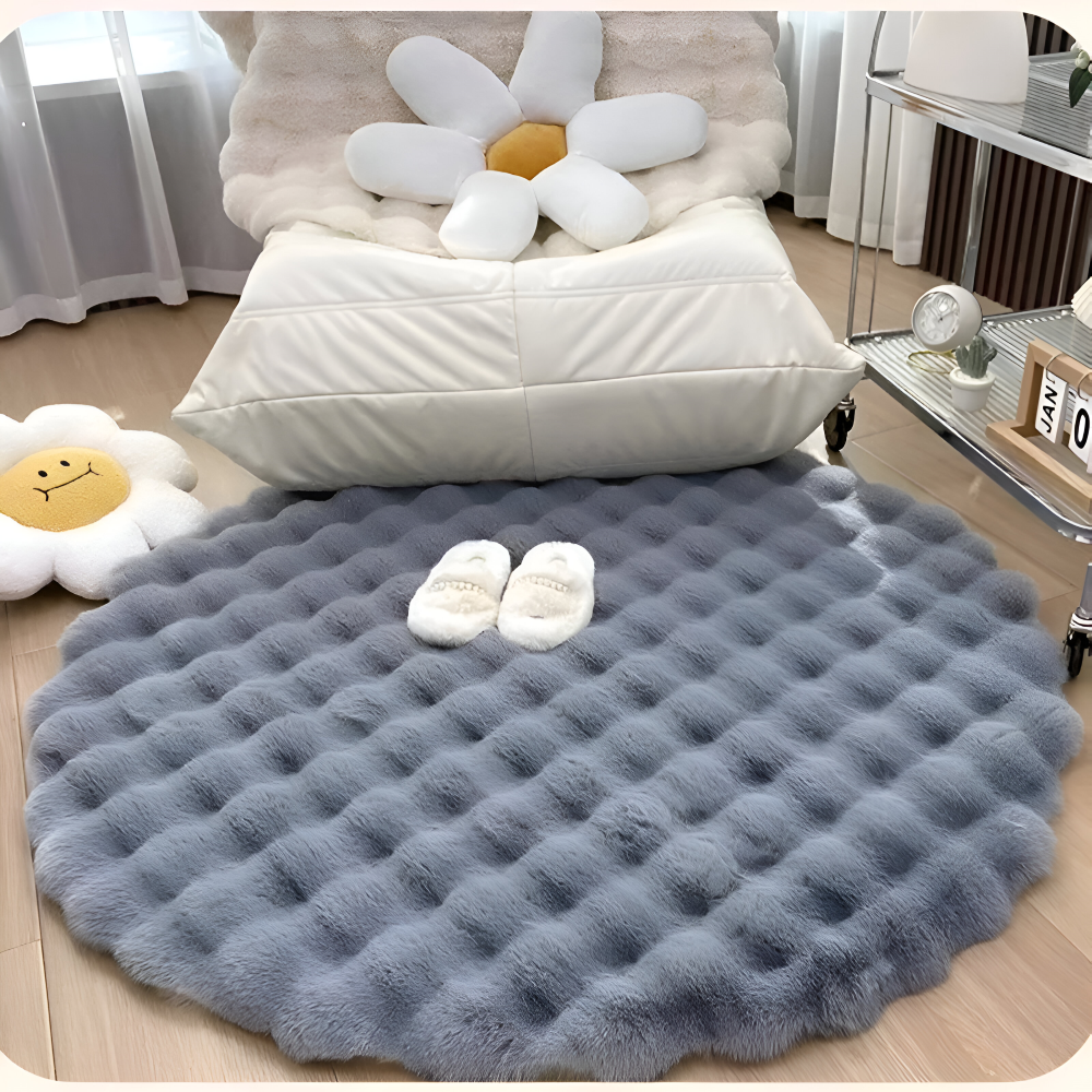 Round Velvet Soft Non-Slip Floor Mat – Cozy Fleece Home Decor | Bowlift