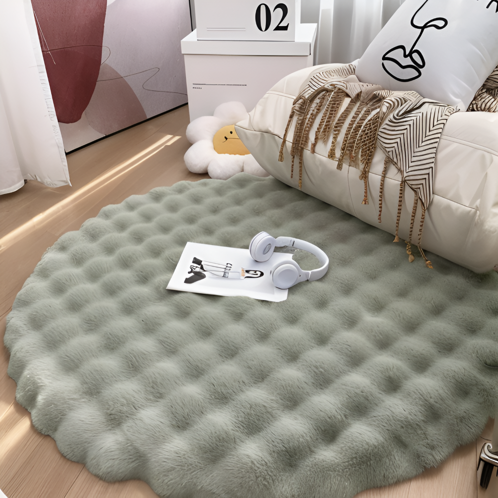 Round Velvet Soft Non-Slip Floor Mat – Cozy Fleece Home Decor | Bowlift