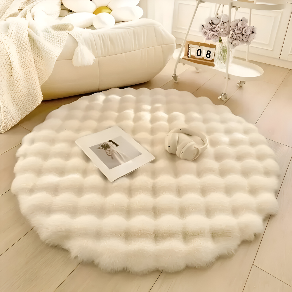 Round Velvety Soft Non-Slip Floor Mat – Cozy Fleece Home Decoration | Bowlift