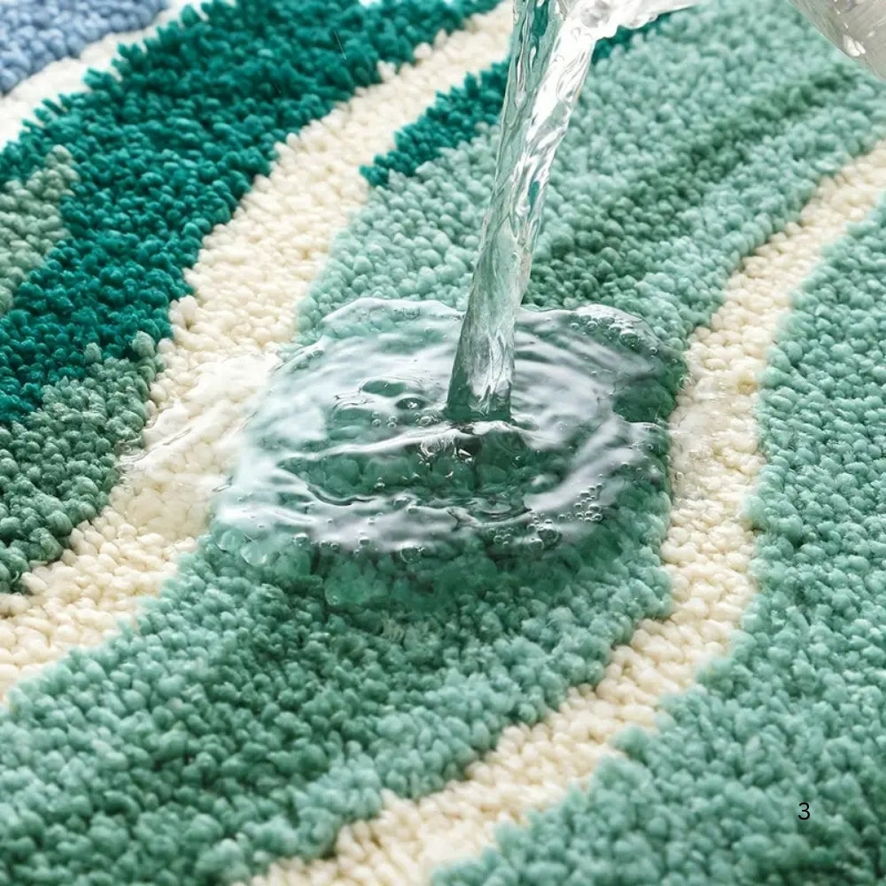 BowLift | Fluffy Ocean Wavy Pattern Bath Mat