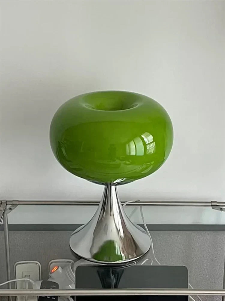 BowLift | Antique Apple Table Lamp made of Glass | E27 Halogen, Rotary Switch