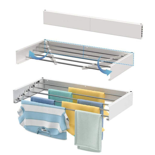 Wall-mounted clothes drying rack foldable | Bowlift