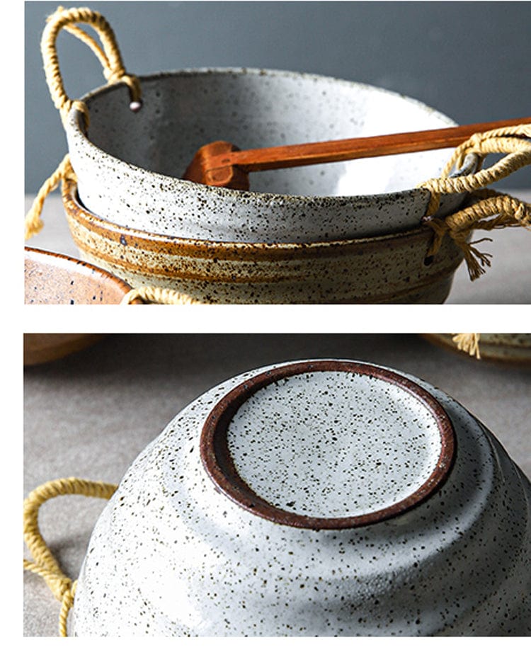 Fortessa ceramic bowl with hemp rope handle Bowlift