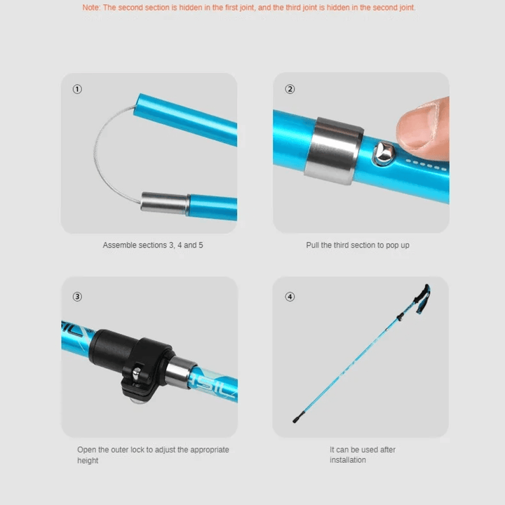 BowLift | Collapsible Folding Nordic Walking Tracking Poles Top Rated for Hiking Sticks