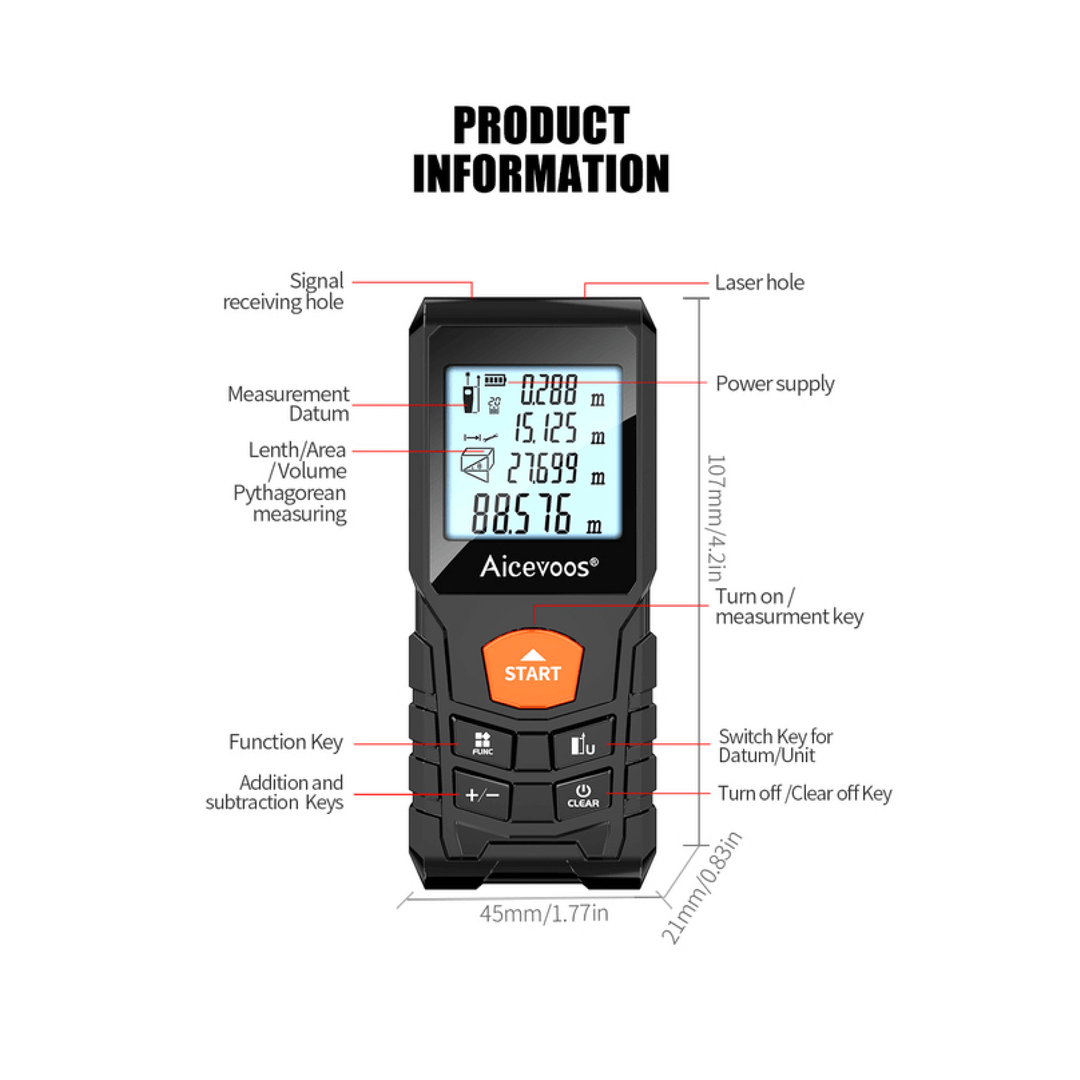 BowLift | Laser Light Meter Measure Digital Measuring Tape