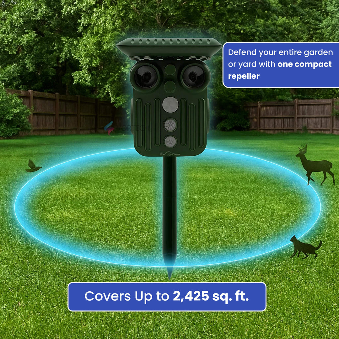 BowLift | Ultrasonic Solar Deer Repeller | 5 Adjustable Modes. Waterproof & Eco-Friendly for Home Gardens and Yards