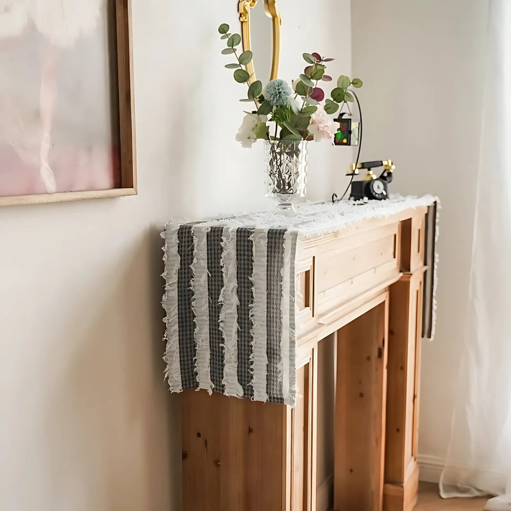 BowLift | Frayed Fabric Strips Table Runner