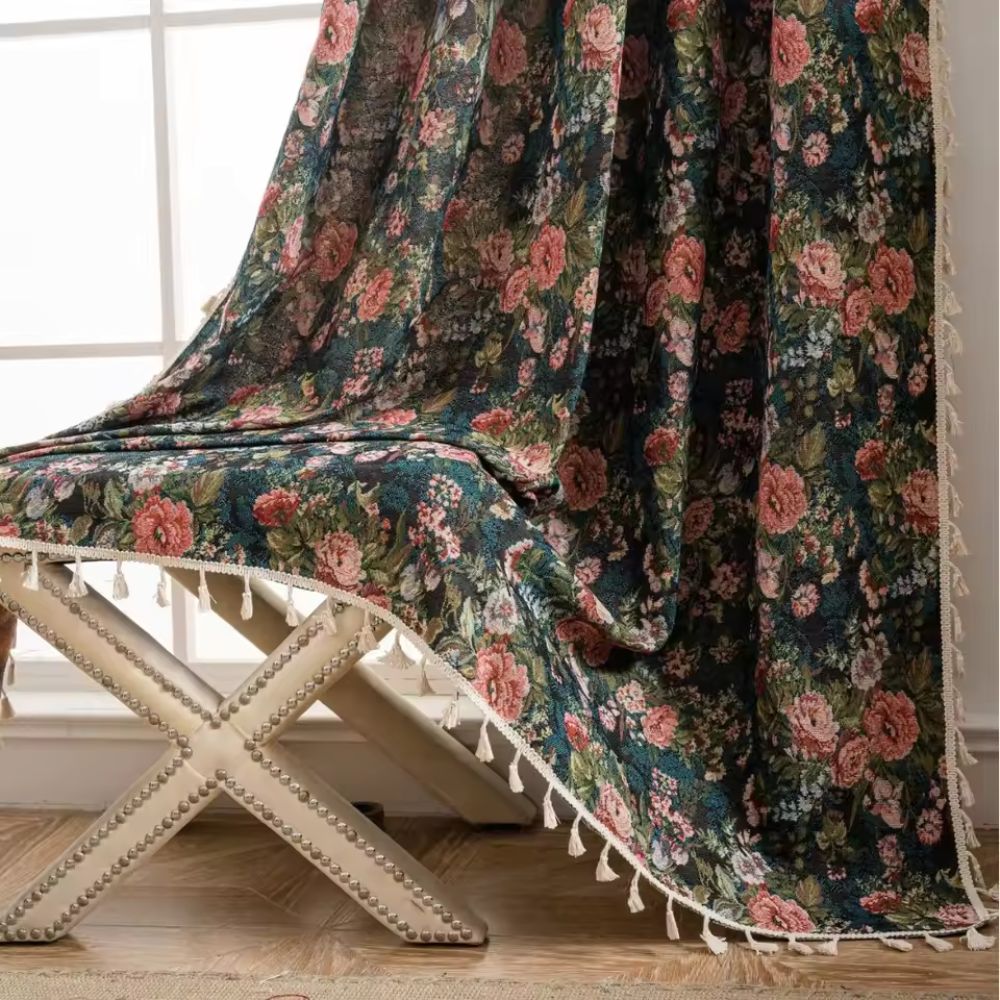 BowLift | French Vintage Floral Tapestry Curtain