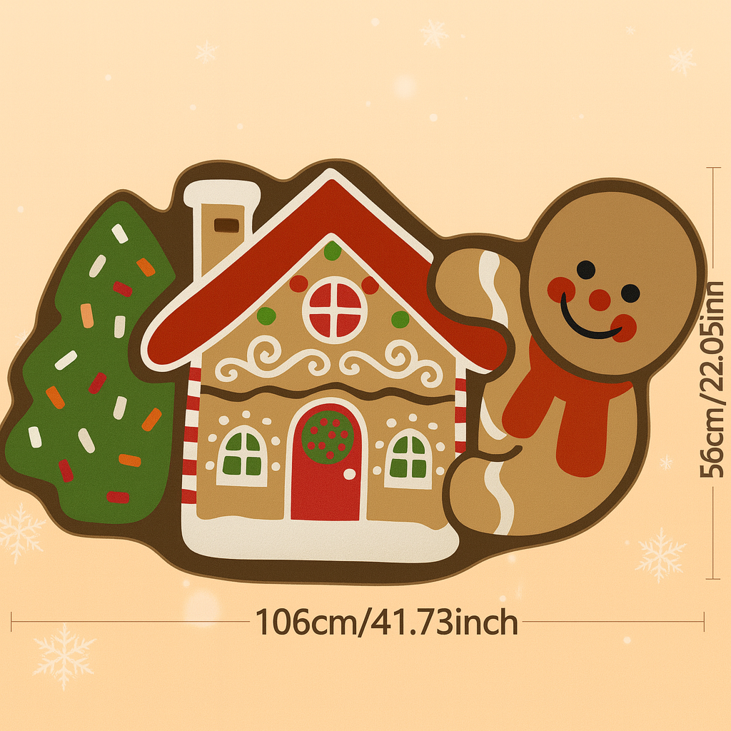 BowLift | Frostholm Gingerbread Christmas Rug – Cozy Non-Slip Carpet for Festive Atmosphere