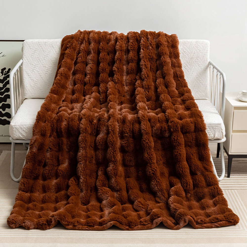 BowLift | Premium Bubble Double Layer Thick Faux Rabbit Fur Blanket