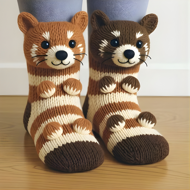 BowLift | Fuzzy Animal Plush Socks Women Men Cozy Non Slip Warm Winter