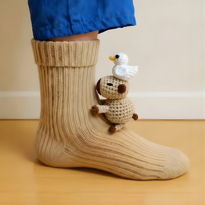 BowLift | Fuzzy Animal Plush Socks Women Men Cozy Non Slip Warm Winter