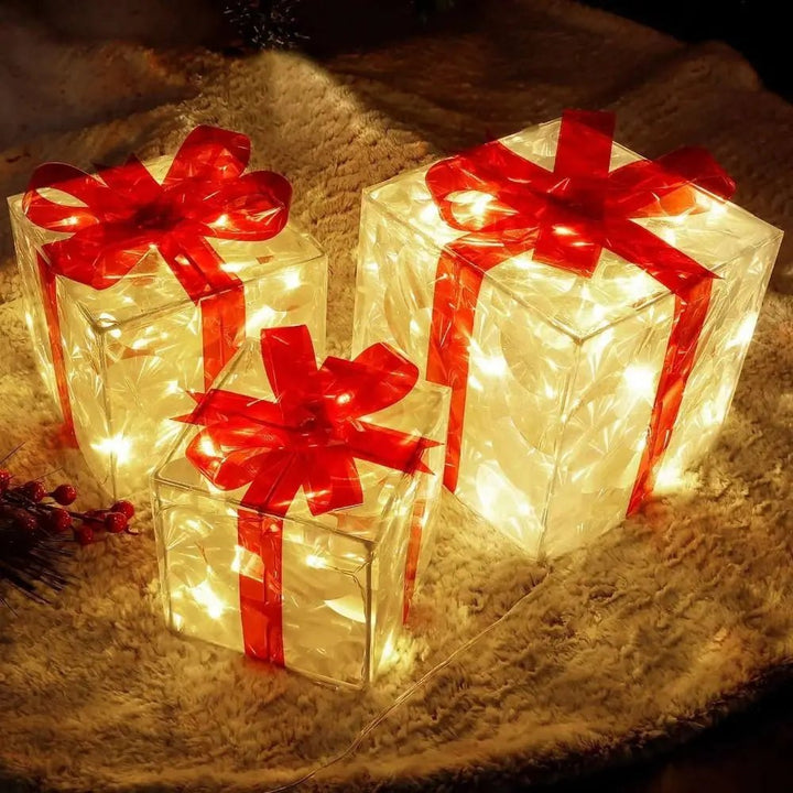 BowLift | Luminous Christmas gift box with 100 LED lights for festive decoration