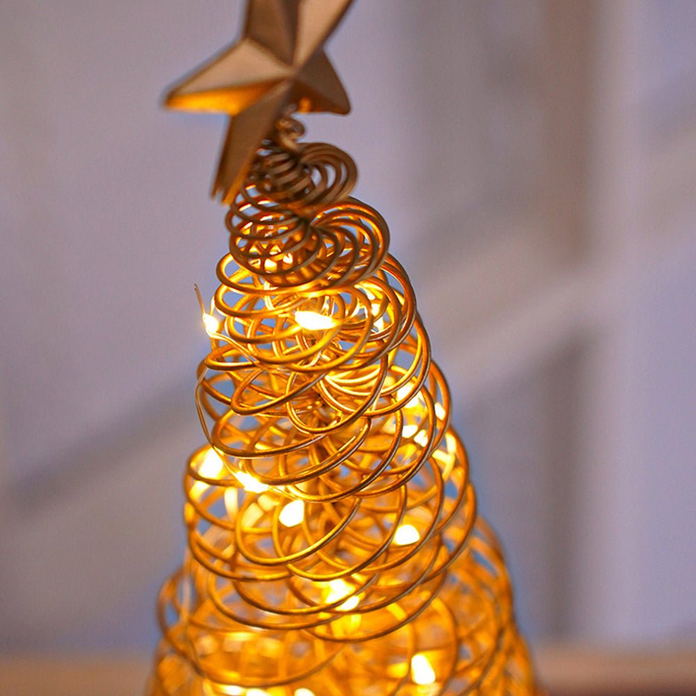 BowLift | LED Christmas Tree with Spiral Design and Star Accent (33 cm)