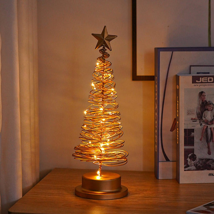 BowLift | LED Christmas Tree with Spiral Design and Star Accent (33 cm)