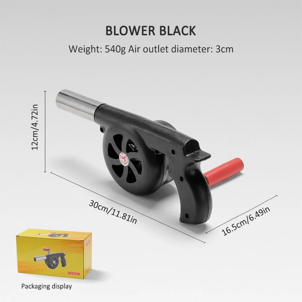 BowLift | Portable hand crank barbecue fan for easy outdoor firing up