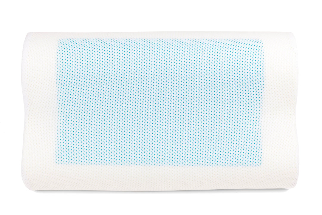 SNAPNAP Gel foam pillow with head recess + cooling gel pads, 50 x 30 cm, height 10 cm, ergonomic and hypoallergenic | Bowlift