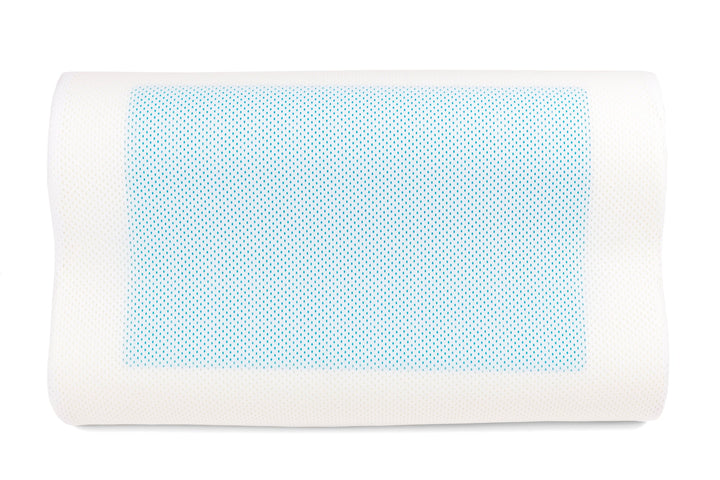 SNAPNAP Gel foam pillow with head recess + cooling gel pads, 50 x 30 cm, height 10 cm, ergonomic and hypoallergenic | Bowlift