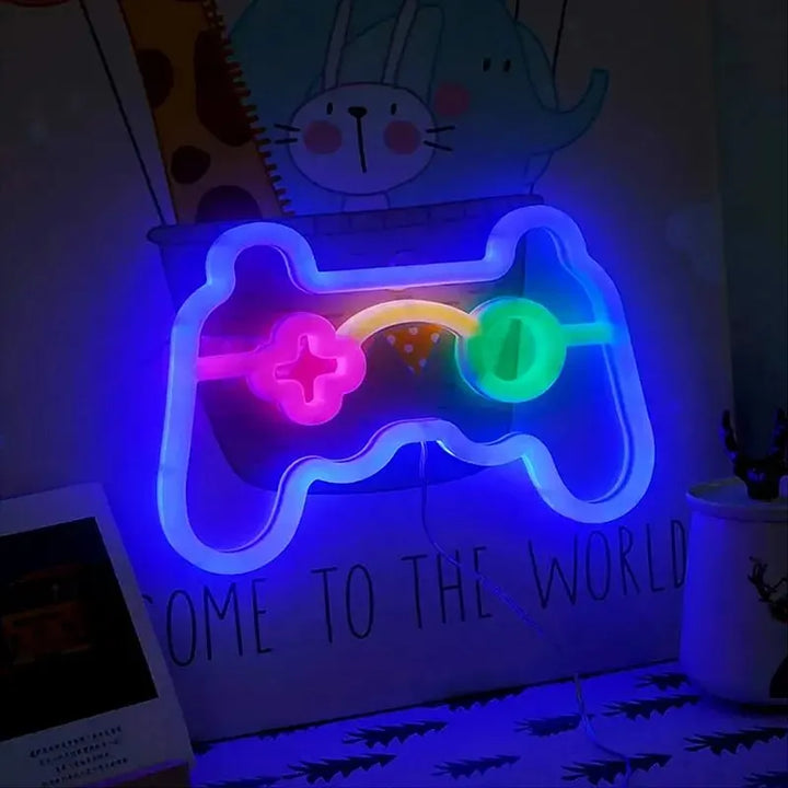 Illuminated Gaming Controller LED Sign – Neon Wall Decor for Gamer Room, Retro Console Emblem | Bowlift