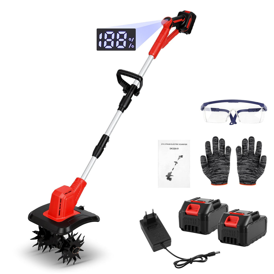 400W Battery Garden Tiller with 2 Batteries Portable | Bowlift