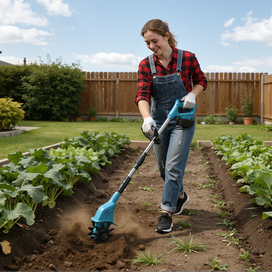 550W Battery Garden Cultivator with 2 Batteries Portable | Bowlift