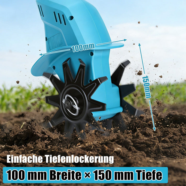 550W Battery Garden Cultivator with 2 Batteries Portable | Bowlift