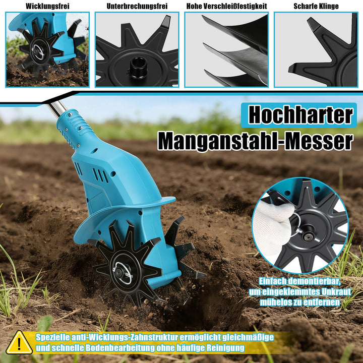 550W Battery Garden Cultivator with 2 Batteries Portable | Bowlift