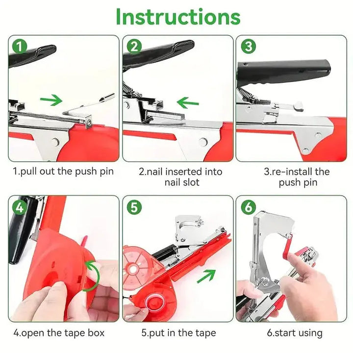 BowLift | Garden Plant Tying Tool Set | 10 Rolls of Tape and 10,000 Staples