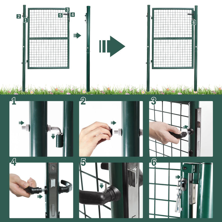 Garden gate Garden door Green Incl. lock | Bowlift