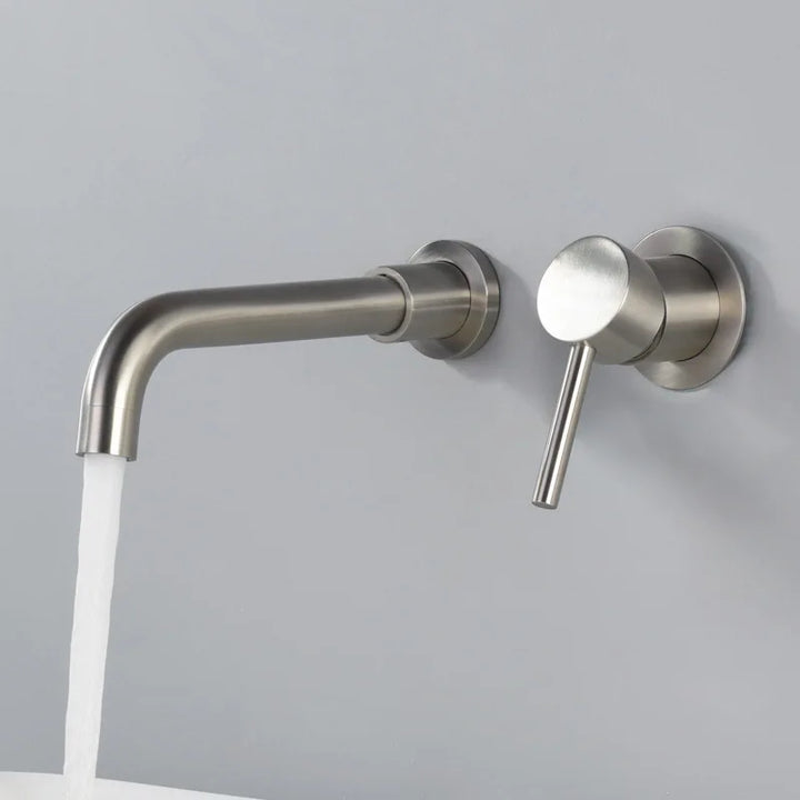 BowLift | Modern Wall-Mounted Basin Tap with Brushed Nickel Finish