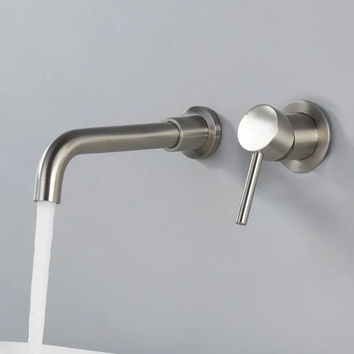 BowLift | Modern Wall-Mounted Basin Tap with Brushed Nickel Finish