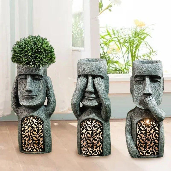 GardenDecor - Artistic Flower Pot with Solar LED Light Bowlift