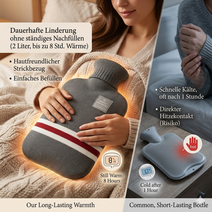 Hot water bottle 2L with knitted cover | Bowlift