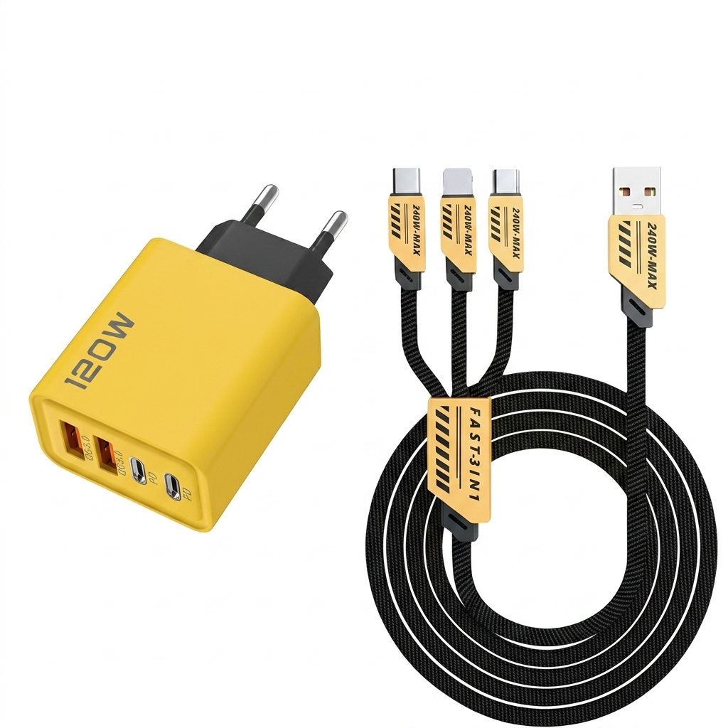 120W USB fast charger with 4 ports | Bowlift