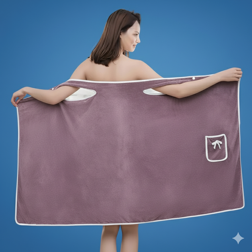 Highly Absorbent Fleece – Snap Button Fit – Soft Lightweight Comfort for Shower Gym & Travel Bowlift