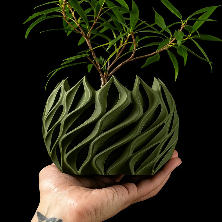 BowLift | Geometric Flower Pot | 3D Printed Planter made of Bioplastic