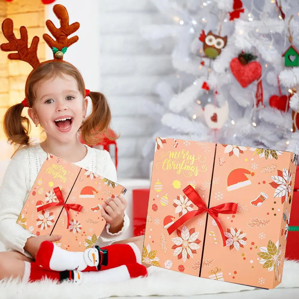 BowLift | Personalized DIY Advent Calendar – Empty Box Set for 24 Days Christmas Countdown with Festive Design