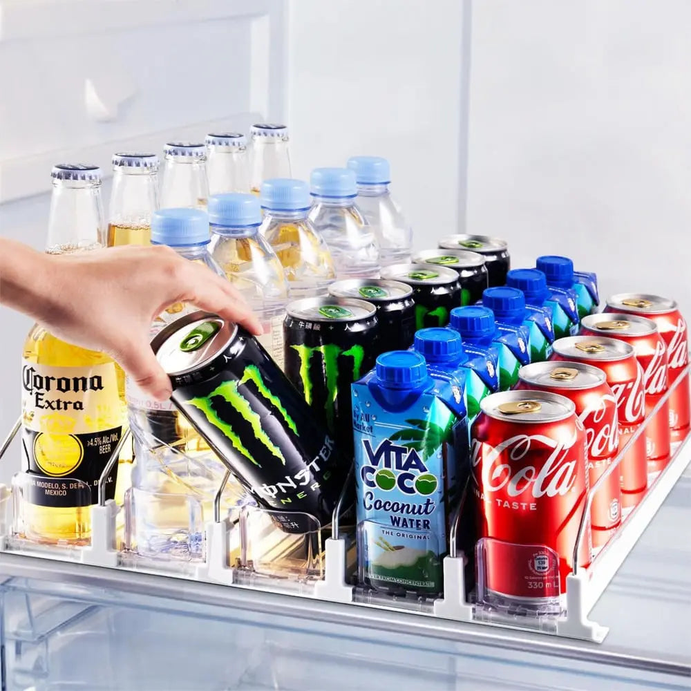 BowLift | Drink Organizer for Refrigerator – Adjustable with Automatic Feed