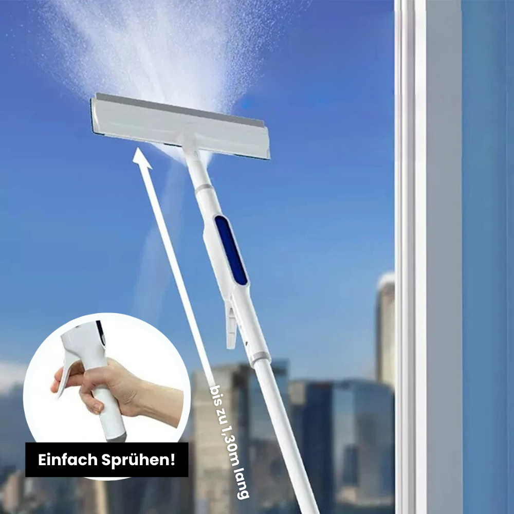 BowLift | 3-in-1 Rotatable Window Cleaner with Telescopic Handle and Spray Function