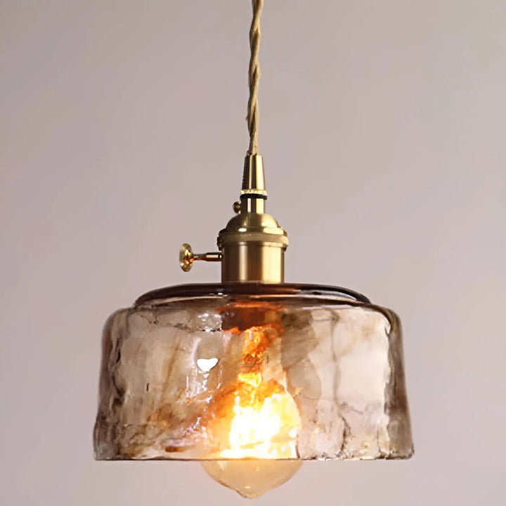 BowLift | Luxurious Crystal Ceiling Lamp - Amber GlassElegance