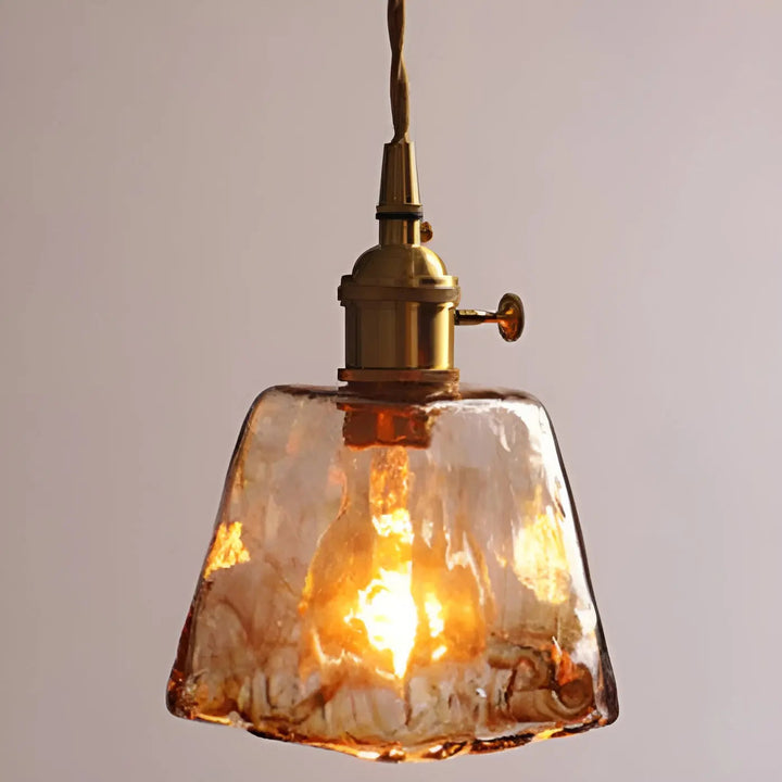 BowLift | Luxurious Crystal Ceiling Lamp - Amber GlassElegance