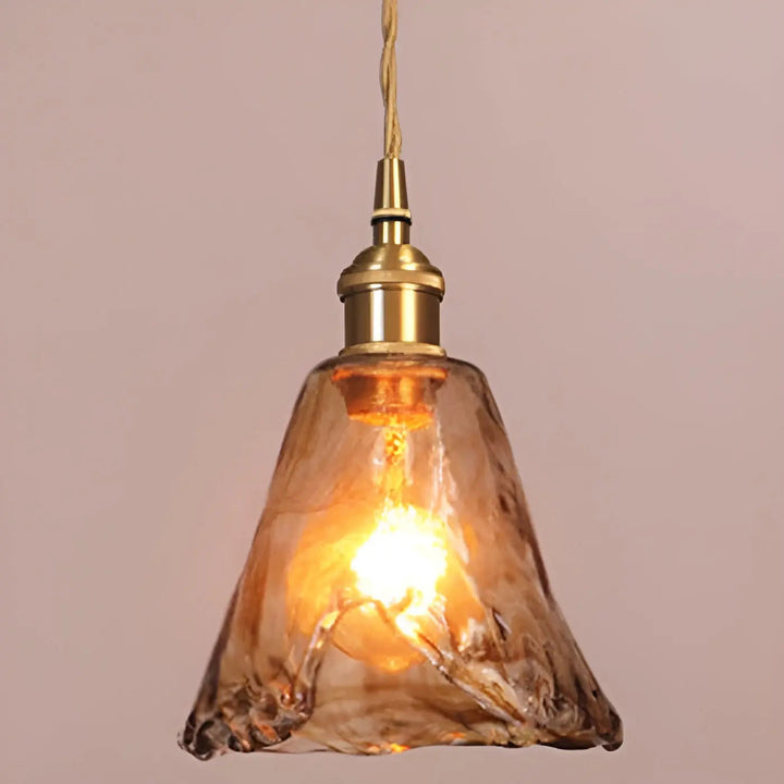 BowLift | Luxurious Crystal Ceiling Lamp - Amber GlassElegance