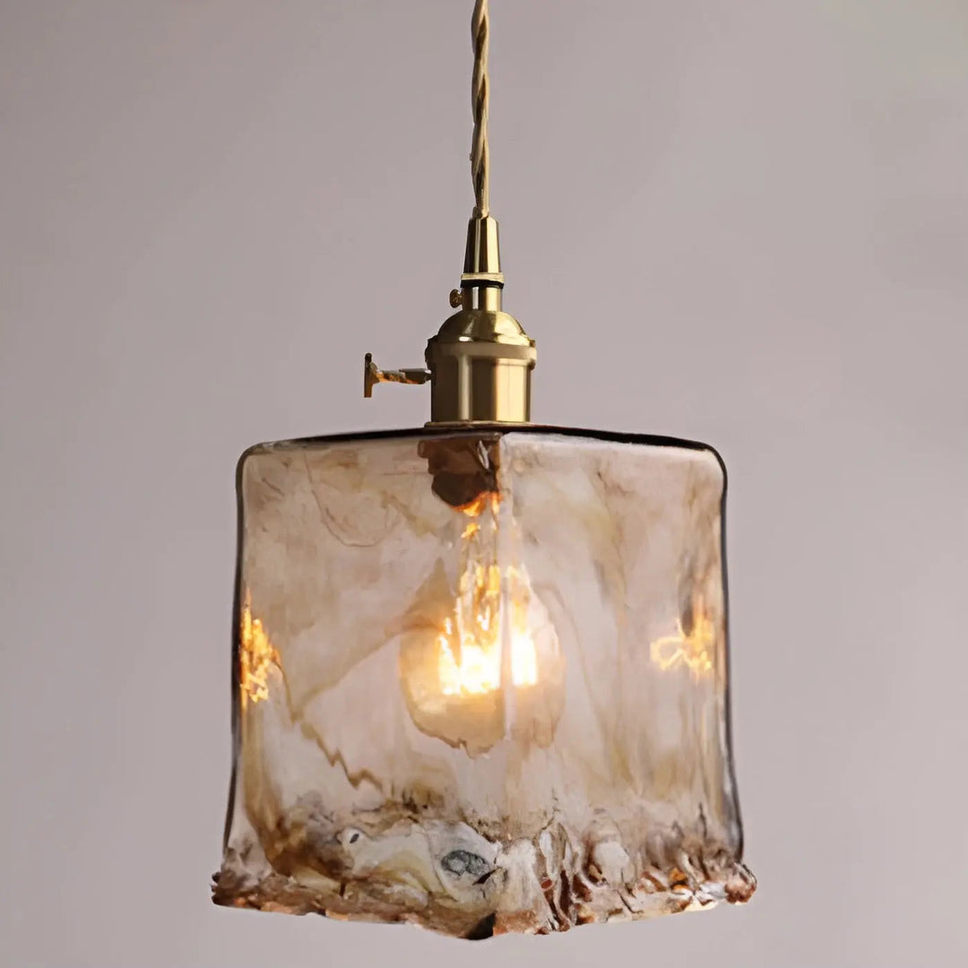 BowLift | Luxurious Crystal Ceiling Lamp - Amber GlassElegance