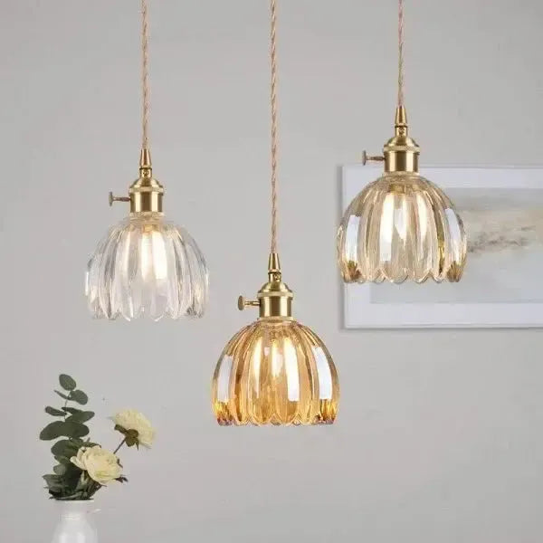 BowLift | Elegant Glass Hanging Lamp in Flower Shape